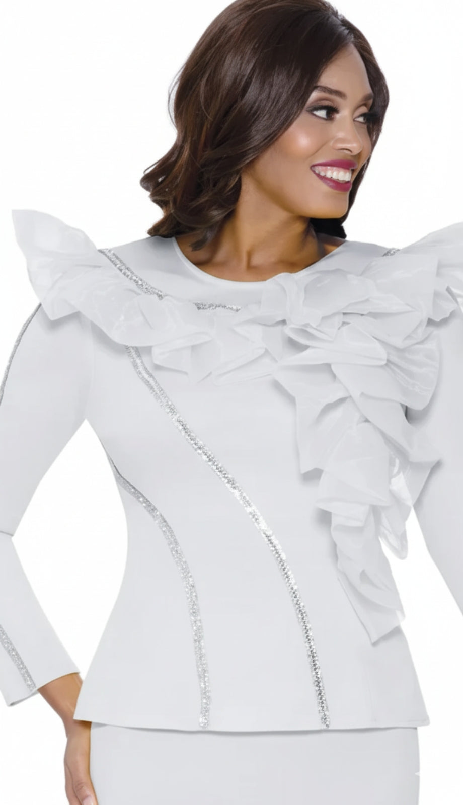 Stellar Looks SL600542-WHT-QS Church Suit