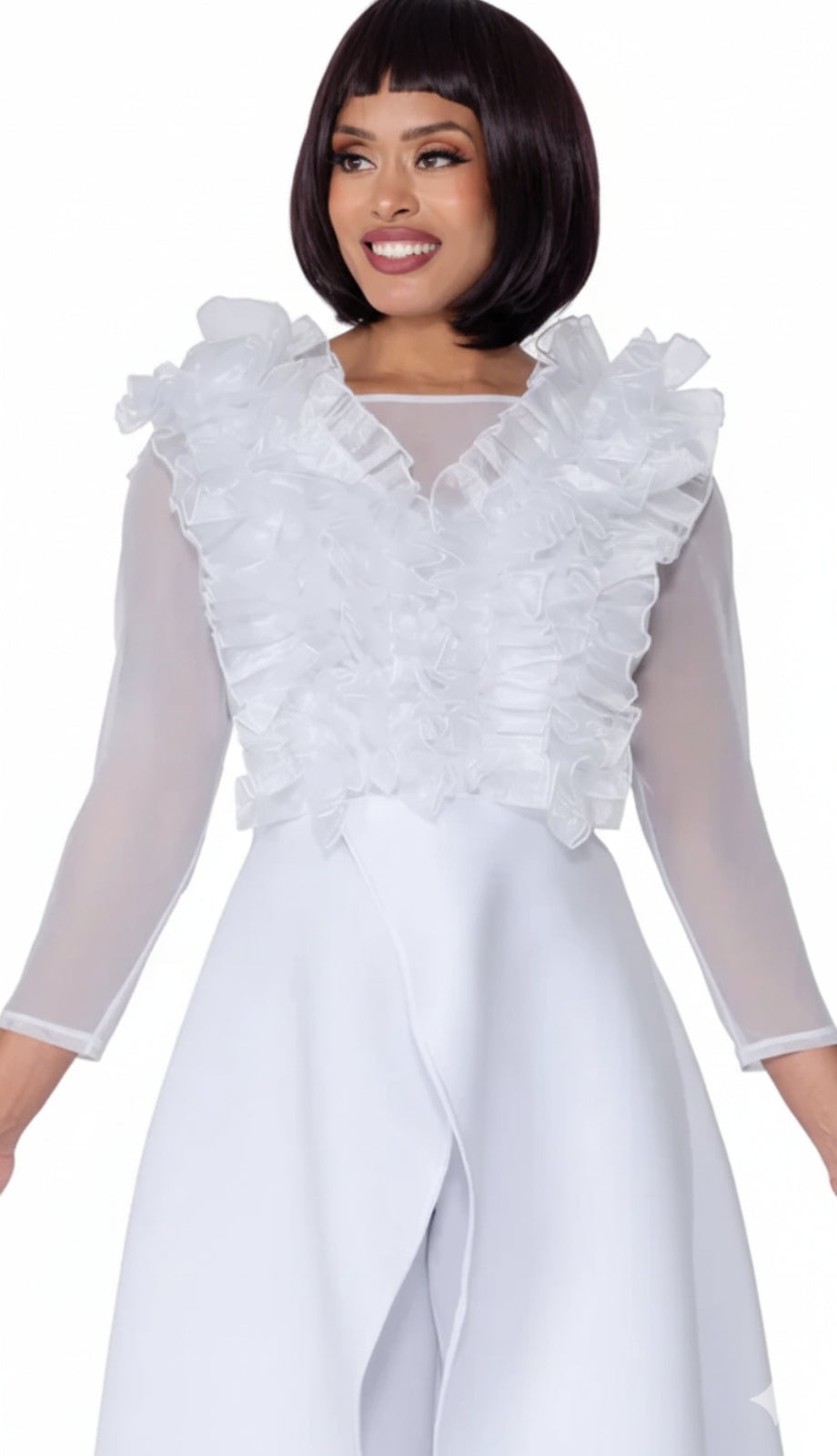 Stellar Looks SL600822-WHT Church Dress