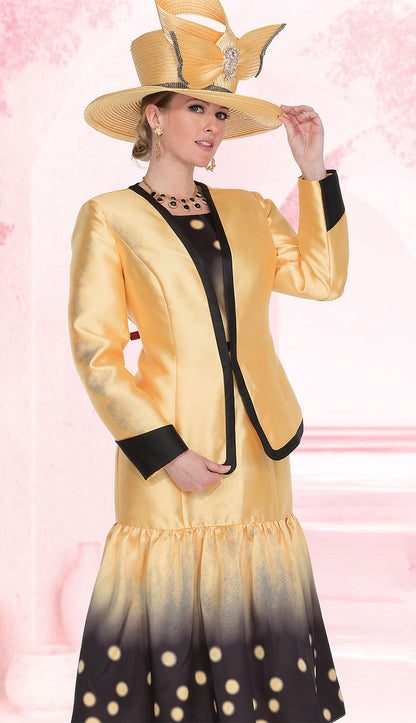 Elite Champagne 6069-YLW Church Jacket Dress-Hat