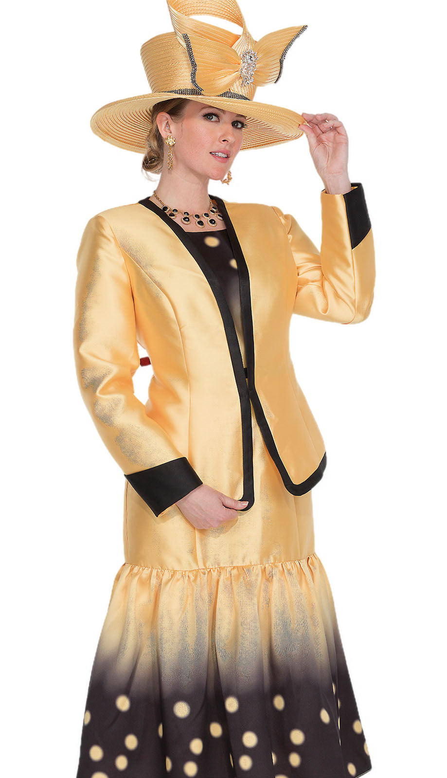 Elite Champagne 6069-YLW Church Jacket Dress-Hat
