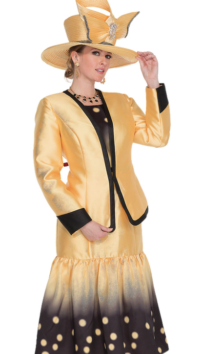 Elite Champagne 6069-YLW Church Jacket Dress-Hat