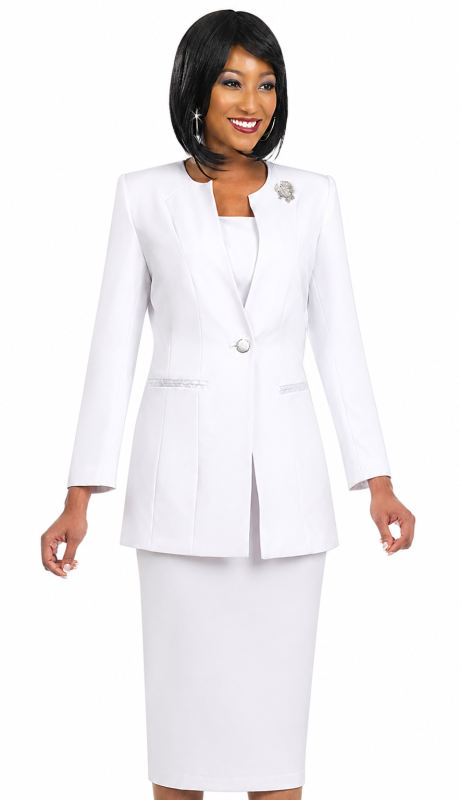 Ben Marc 78099-WHT-QS Church Suit