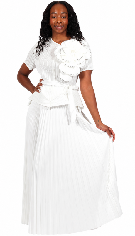 Diana Couture 99451-WHT-CO Church Dress