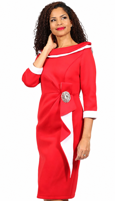 Diana Couture 8725-RED Church Dress