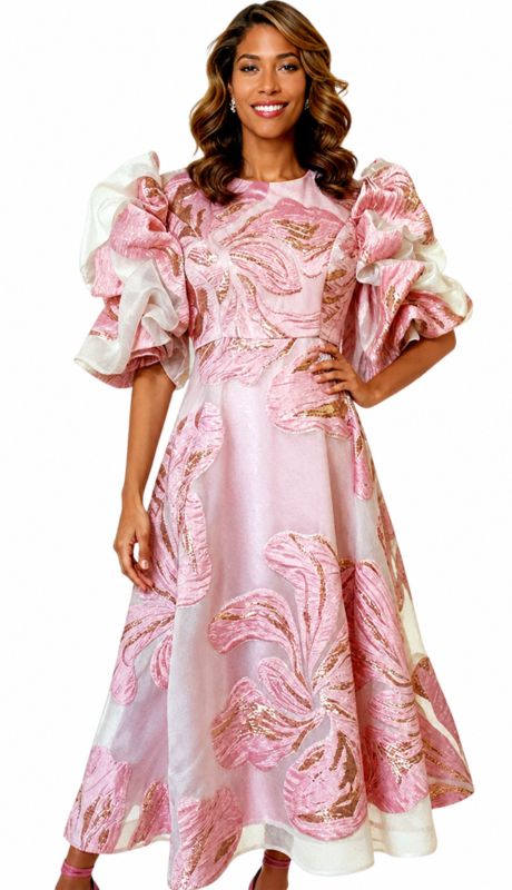 Donna Vinci 12266-PNK-QS Church Dress