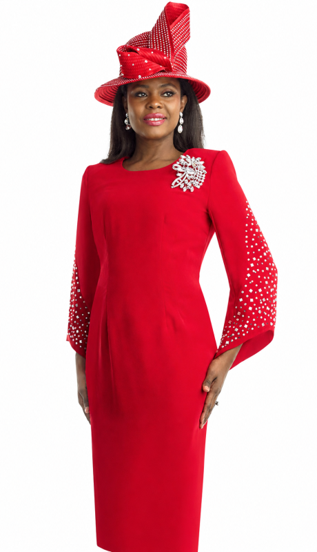 Lily And Taylor 4385-RED Church Dress