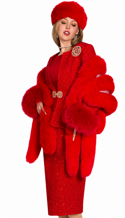 Lily And Taylor 5085-RED Church Suit