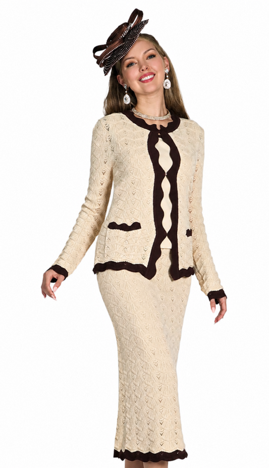 Lily And Taylor 936-BEI Church Suit