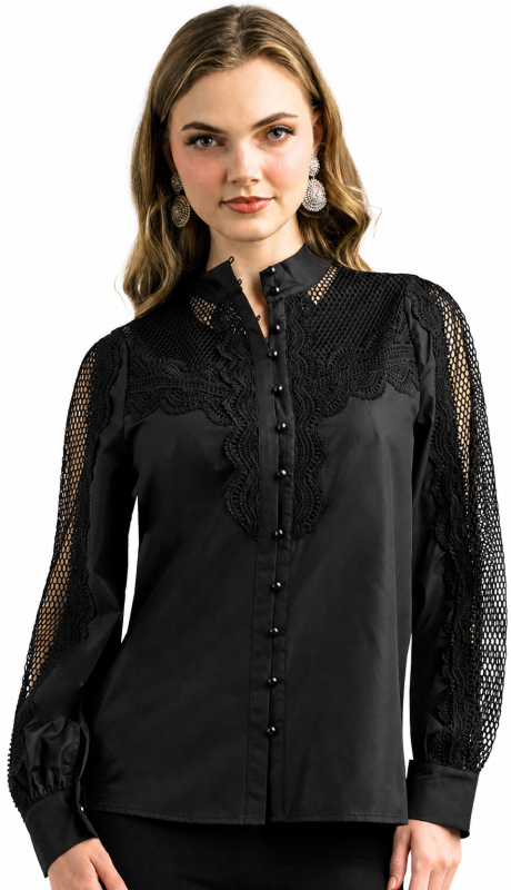 Lily and Taylor S104-BLK Blouse