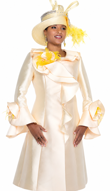 Elite Champagne 5972-YLW Church Dress