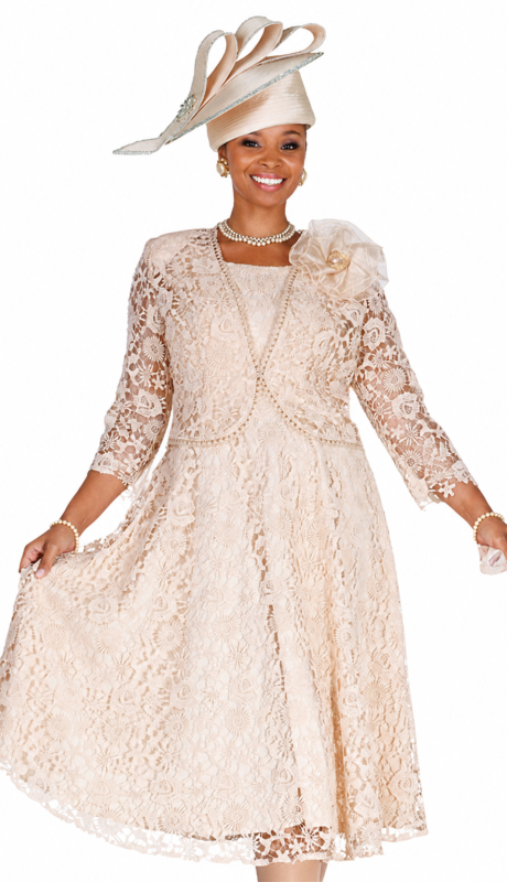 Elite Champagne 6458 Church Dress