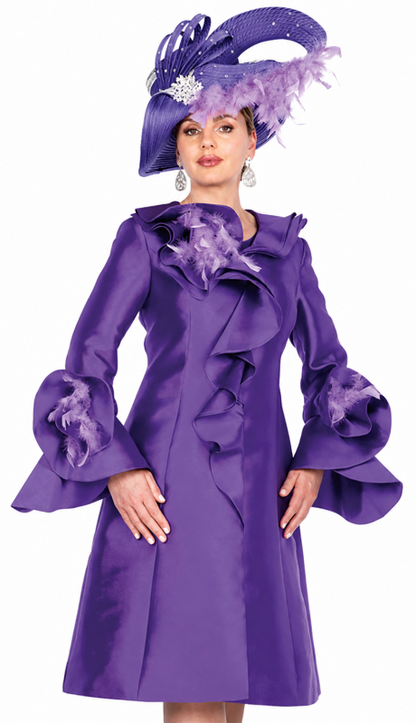Elite Champagne 5972-PUR Church Dress