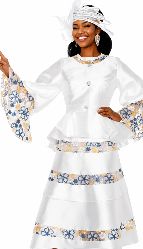 Champagne Italy 6025-WHT Church Suit