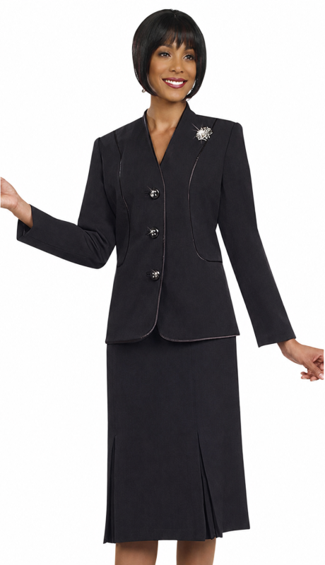 Ben Marc 78098-BLK Usher Church Suit