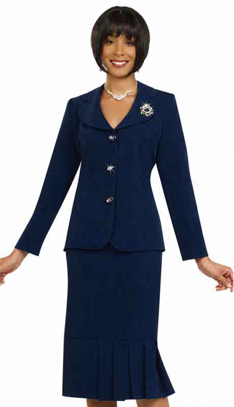 Ben Marc 78095-NVY Usher Church Suit