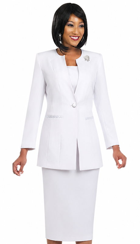 Ben Marc 78099-WHT Usher Church Suit