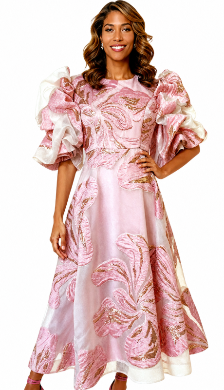 Donna Vinci 12266-PNK-IH Church Dress