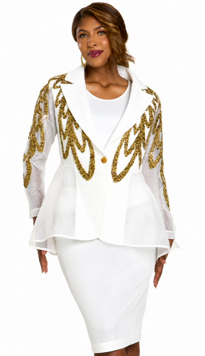 Donna Vinci 5865-WWG Church Suit