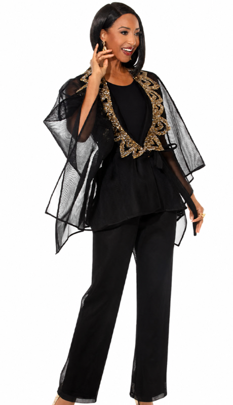 Donna Vinci 5866-BLK Church Suit