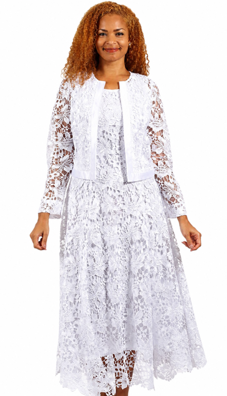 Diana Couture 8190-WHT Church Dress