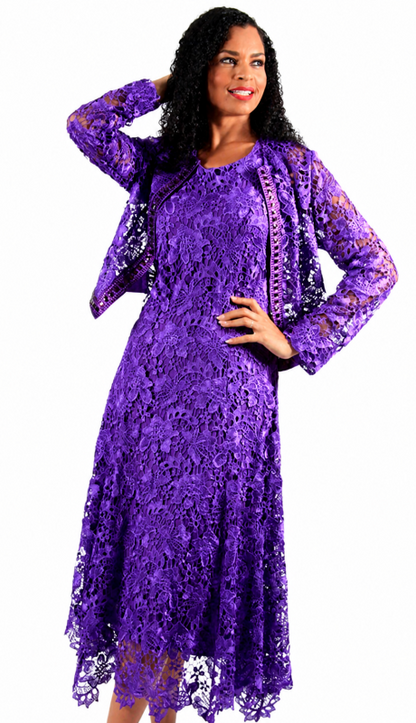Diana Couture 8190-PUR Church Dress