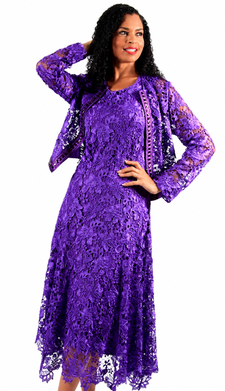 Diana Couture 8190-PUR Church Dress