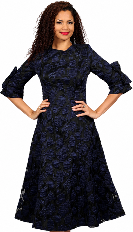 Diana Couture 8825-NVY Church Dress