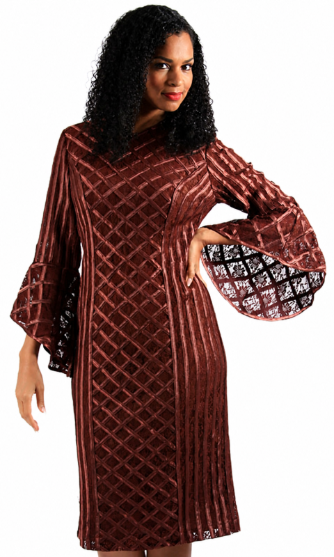 Diana Couture 8566-BRN Church Dress
