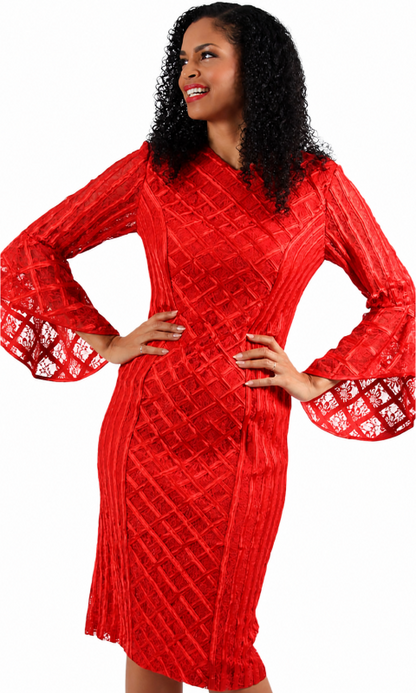 Diana Couture 8566-RED Church Dress