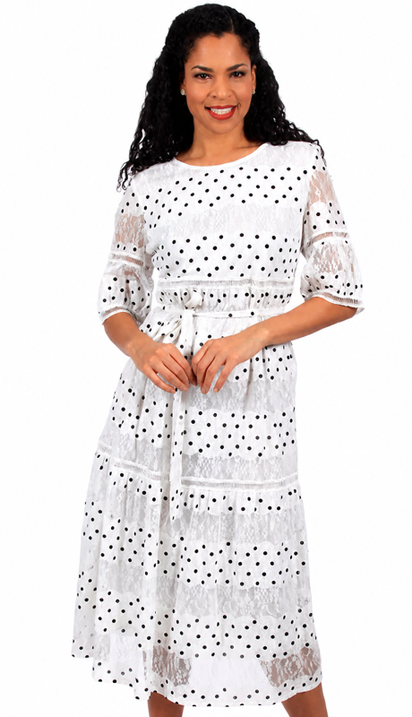 Diana Couture 8606-WH Church Dress