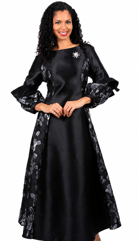 Diana Couture 8664-BLK Church Dress