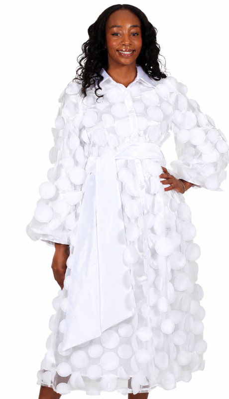 Diana Couture 9091-WHT Church Dress