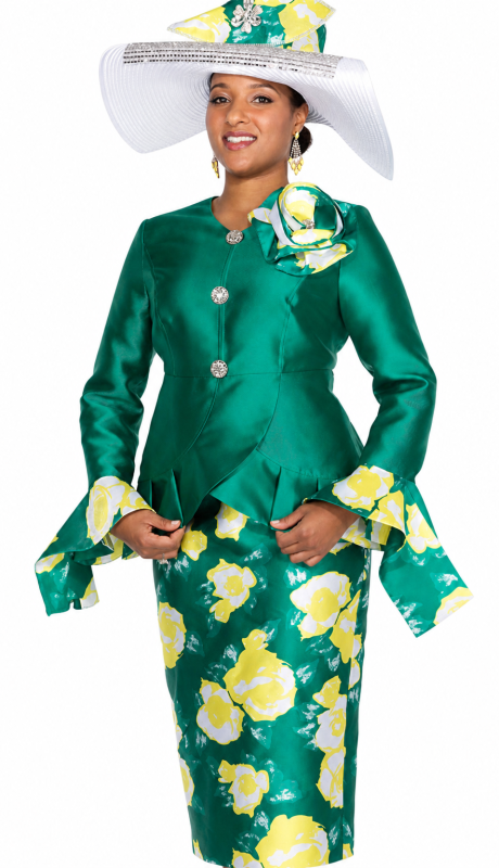 Elite Champagne 6061-GRN-QS Church Suit