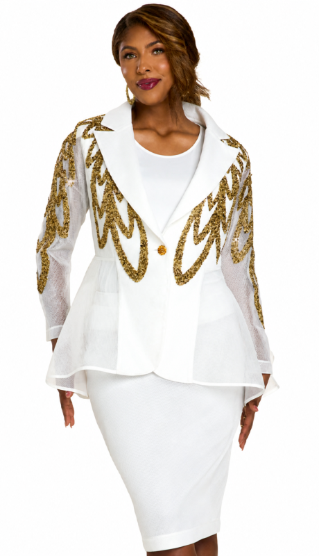 Donna Vinci 5865-WWG-QS Church Suit