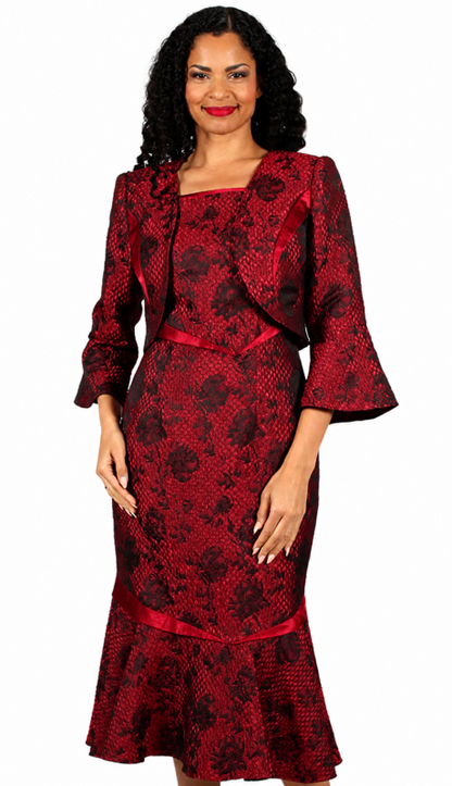 Diana Couture 8729-RED Church Dress