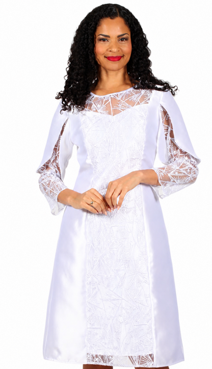Diana Couture 8696-WHT Church Dress