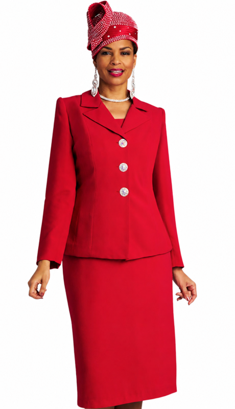 Lily And Taylor 3895-RED Church Suit