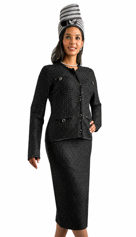 Lily and Taylor 840-BLK Church Suit