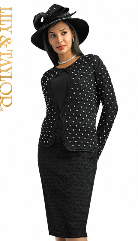Lily and Taylor 838-BLK Church Dress