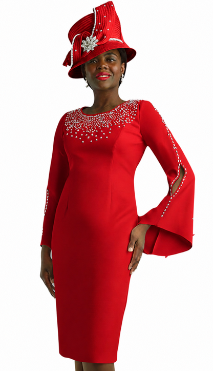 Lily And Taylor 3889-RED-IH Church Dress