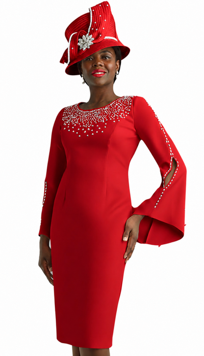 Lily And Taylor 3889-RED-QS Church Dress