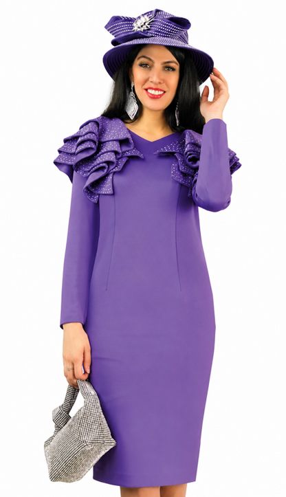 Lily And Taylor 4900-PUR Knit Church Dress