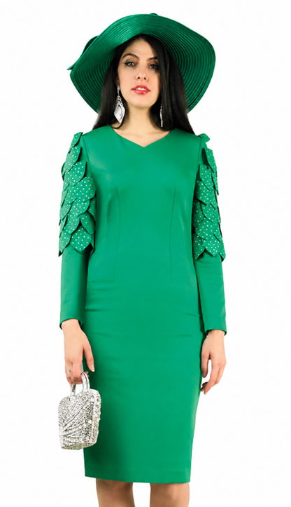 Lily And Taylor 4901-EMR Knit Church Dress