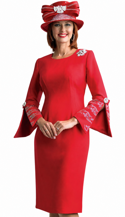 Lily And Taylor 4625-RED Church Dress