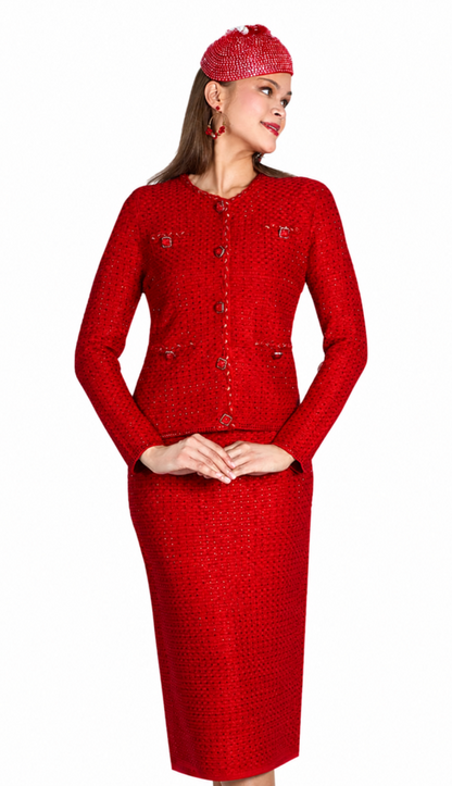 Lily And Taylor 840-RED Church Suit