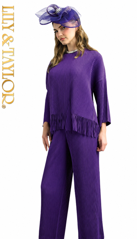 Lily and Taylor 5097-PUR Church Dress