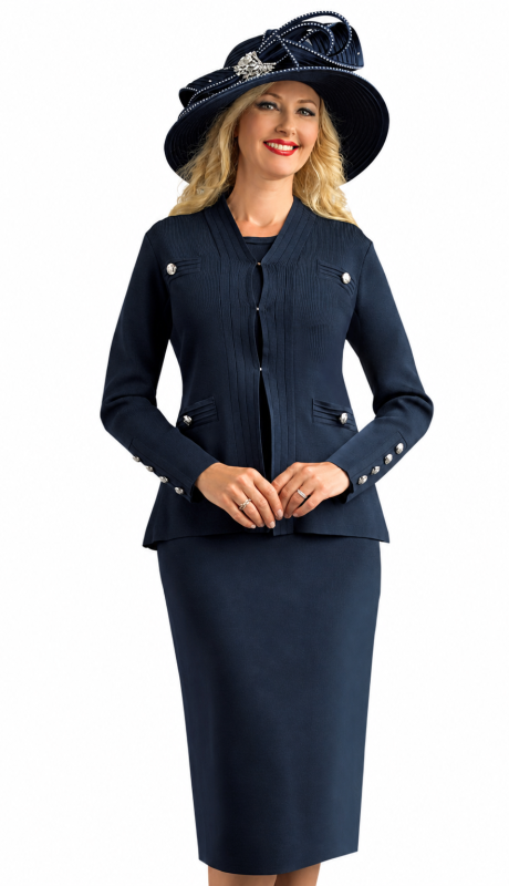 Lily and Taylor 843-NVY Church Suit