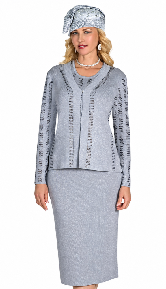 Lily And Taylor 651-SLV Church Suit