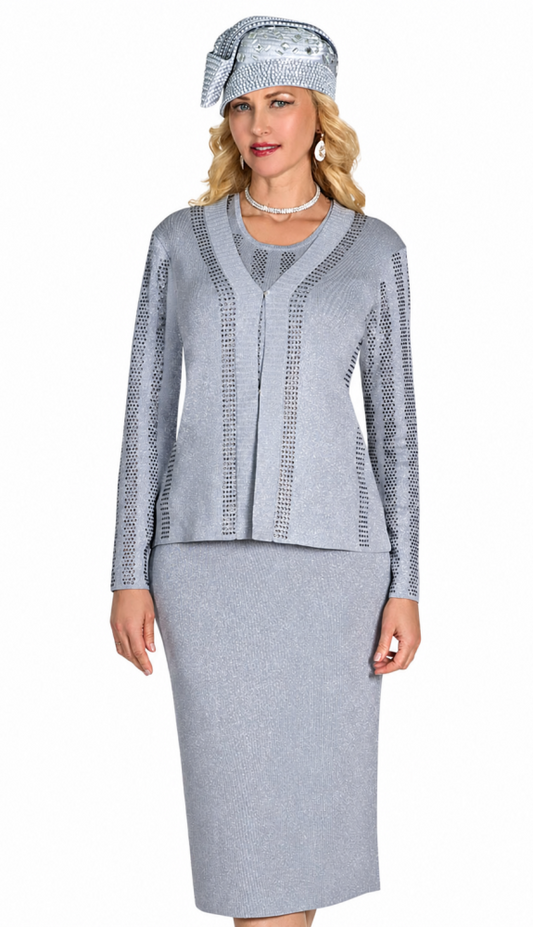 Lily And Taylor 651-SLV Church Suit