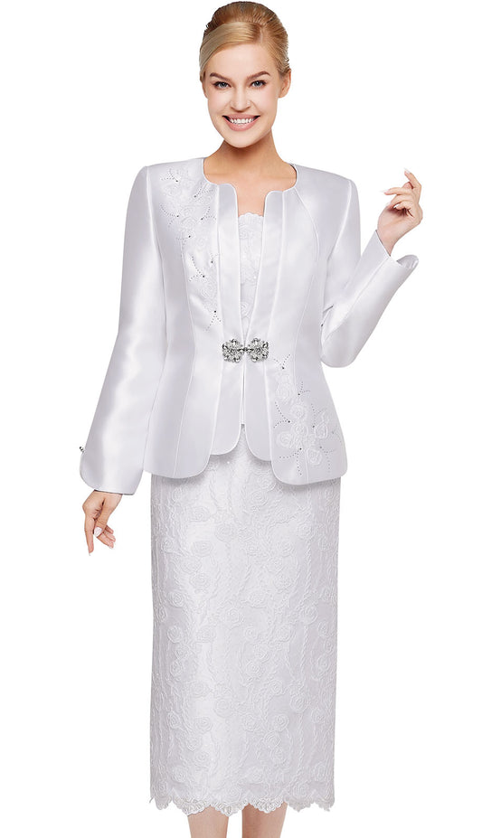 Nina Massini 3136-WHT-CO Church Suit